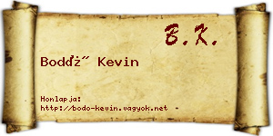 Bodó Kevin névjegykártya