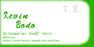 kevin bodo business card